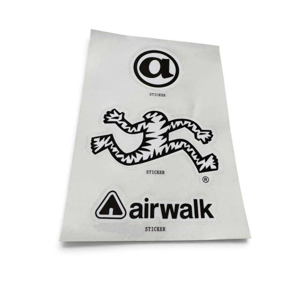 Vintage Airwalk Sticker Sheet Skateboarding Shoes Skate 90s Logo NOS Sneakers
